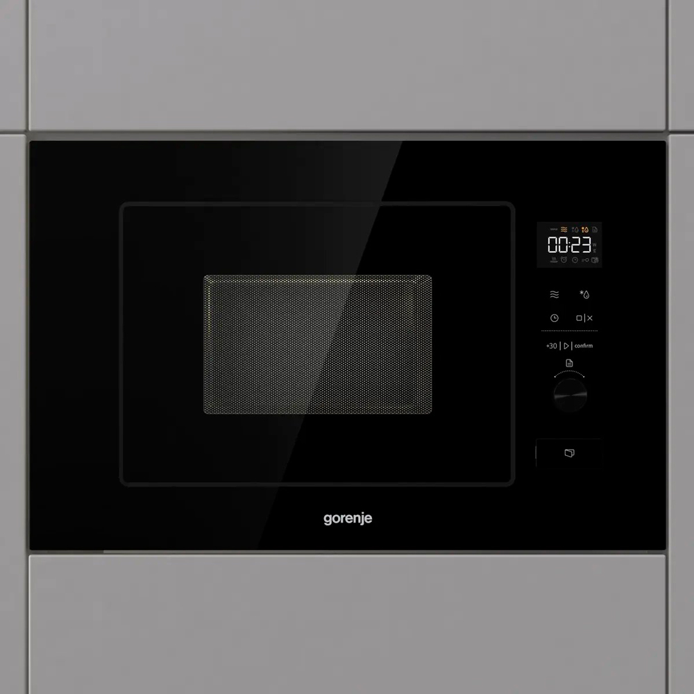 Встраиваемая микроволновая печь Gorenje BM201M2TBG черный, 20 л, 800 Вт, переключатели - сенсор, поворотный механизм, фото10