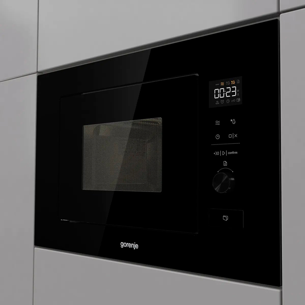 Встраиваемая микроволновая печь Gorenje BM201M2TBG черный, 20 л, 800 Вт, переключатели - сенсор, поворотный механизм, фото6