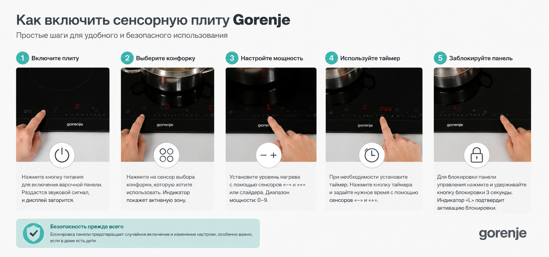 Правила включения варочной панели