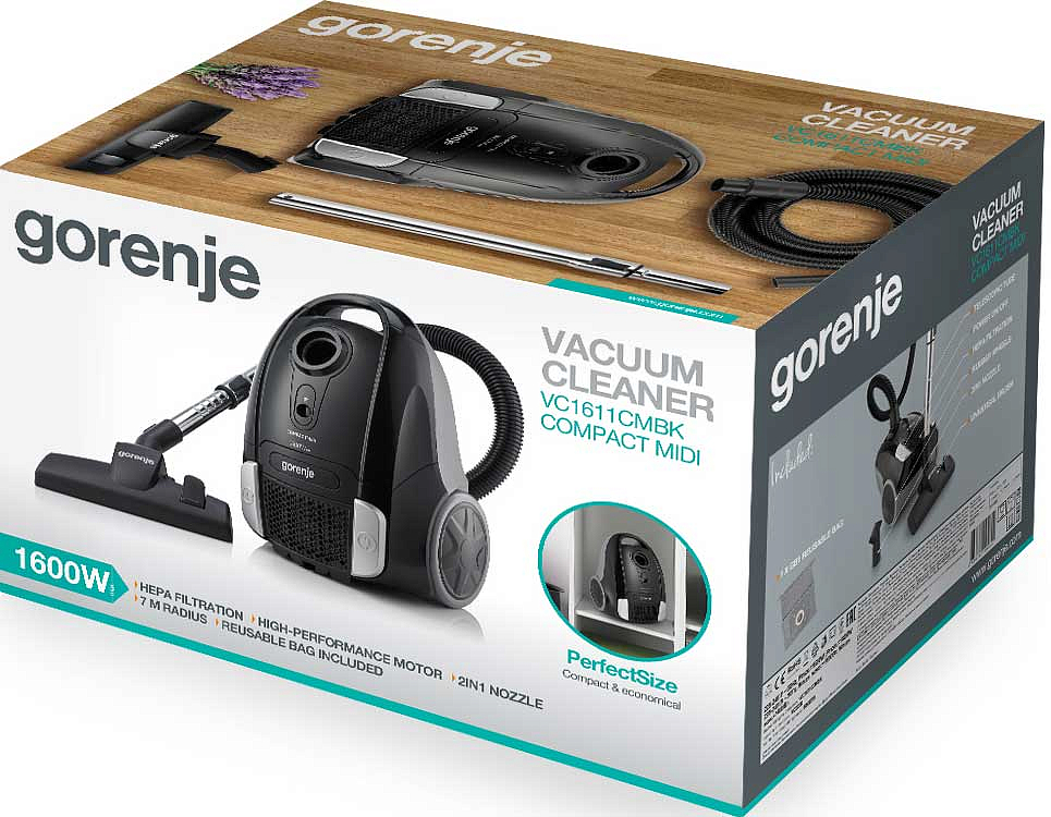 Пылесос мешковый Gorenje VC 1611 CMBK preview 4