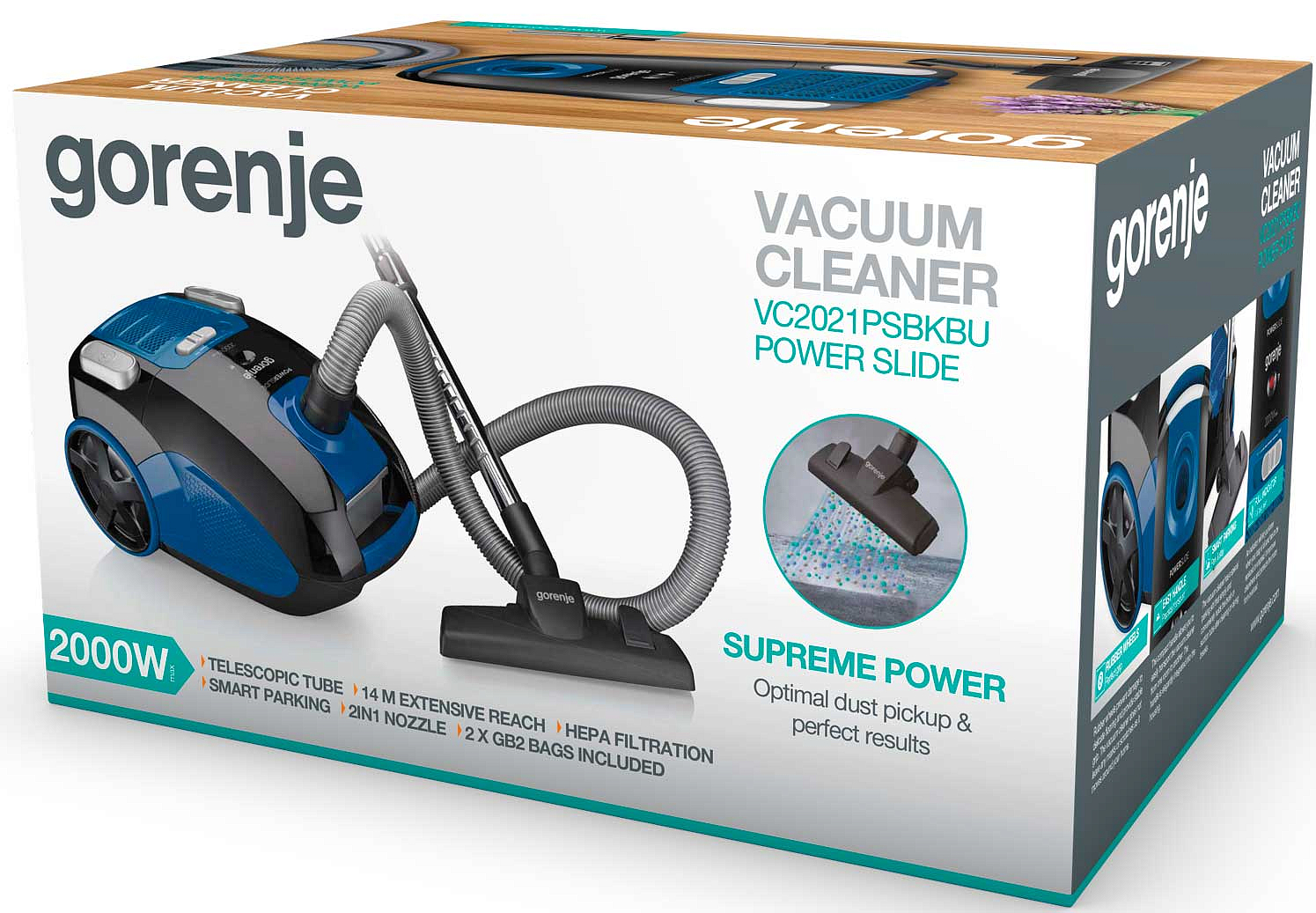 Пылесос мешковый Gorenje VC 2021 PSBKBU preview 6